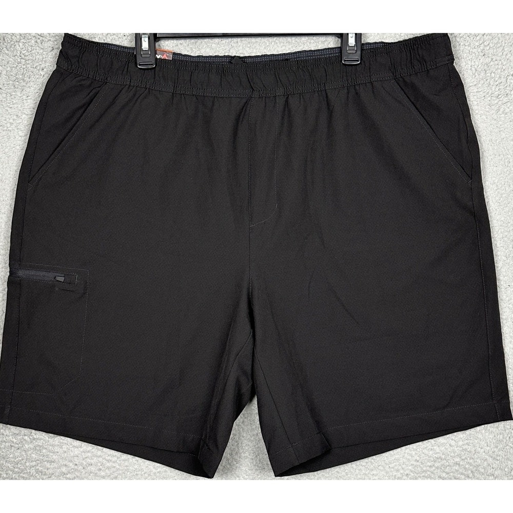 NEW Gerry Trail Shorts Mens 2XL Black Stretch Cargo Hiking Stretch Waist Pockets